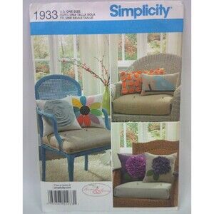Simplicity Harper & Henny Pillow Sewing Patterns #1933 One Size New Uncut